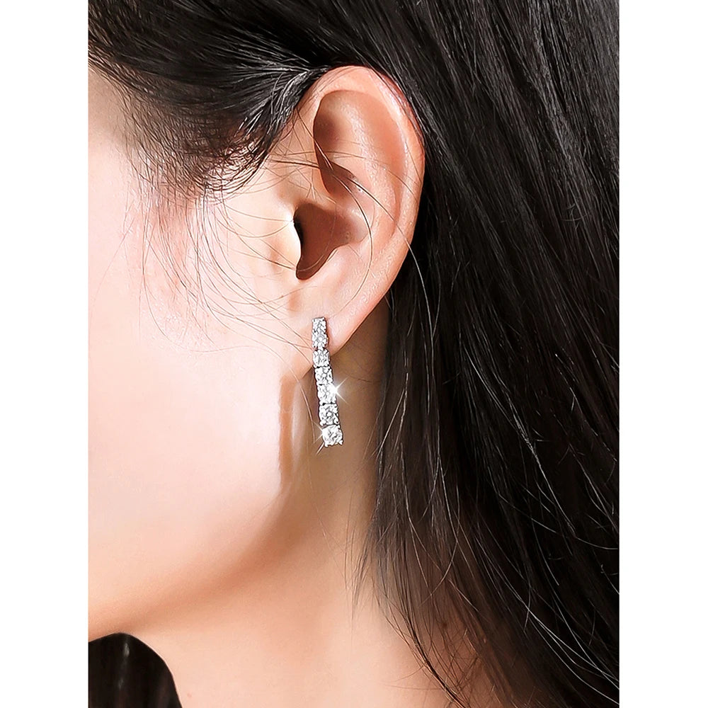 Fatina Sliver Plated 18k White Gold Earring