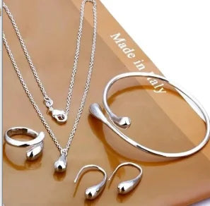 3 Pcs Heart Jewelry Set Of Earrings Pendant Necklace